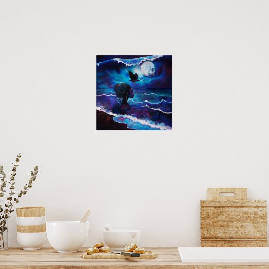 Manifesterende Intentie Witchy AI Art Matte Waarde Poster (Keuken)