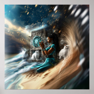 Manifesterende Intentie Witchy AI Art Matte Waarde Poster