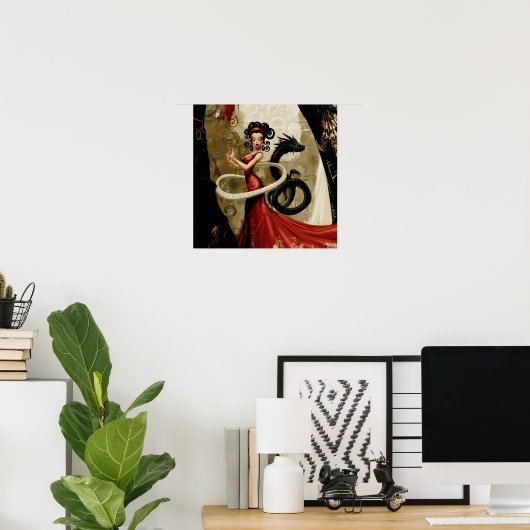 Manifesterende Intentie Witchy AI Art Matte Waarde Poster (Thuiskantoor)