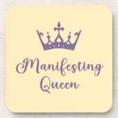 Manifesterende koningin Paarse letters Bier Onderzetter (Voorkant)