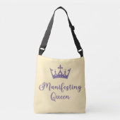 Manifesterende koningin Paarse letters Crossbody Tas (Voorkant)