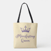 Manifesterende koningin Paarse letters Tote Bag (Achterkant)