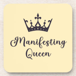 Manifesterende koningin zwarte letters bier onderzetter