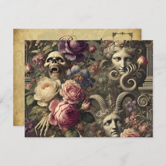 Manifesterende Mythos - Gotisch Victoriaans Feestdagenkaart (Voorkant / Achterkant)