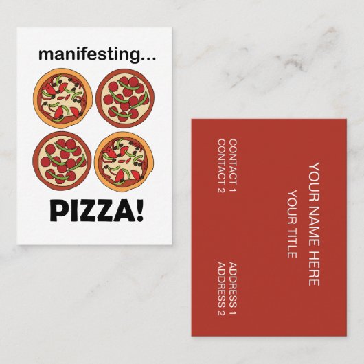 Manifesting Pepperoni Pizza Restaurant Visitekaartje (Voorkant / Achterkant)
