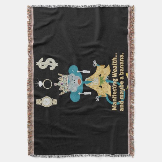 Manifesting Wealth Monkey zen art  Deken (Voorkant Verticaal)