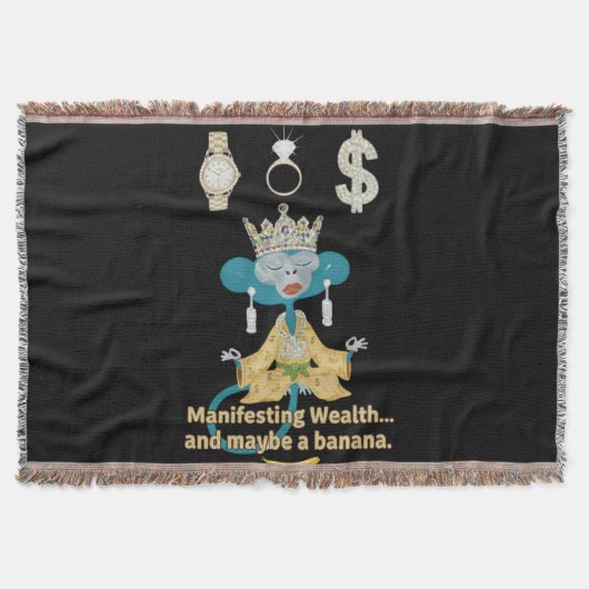 Manifesting Wealth Monkey zen art  Deken (Voorkant)