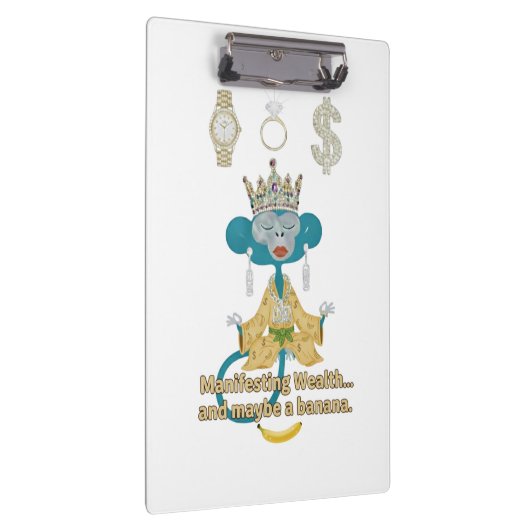 Manifesting Wealth Monkey zen art  Klembord (Rechts)