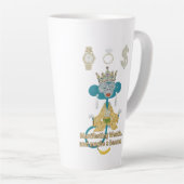 Manifesting Wealth Monkey zen art Latte Mok (Rechterhoek)