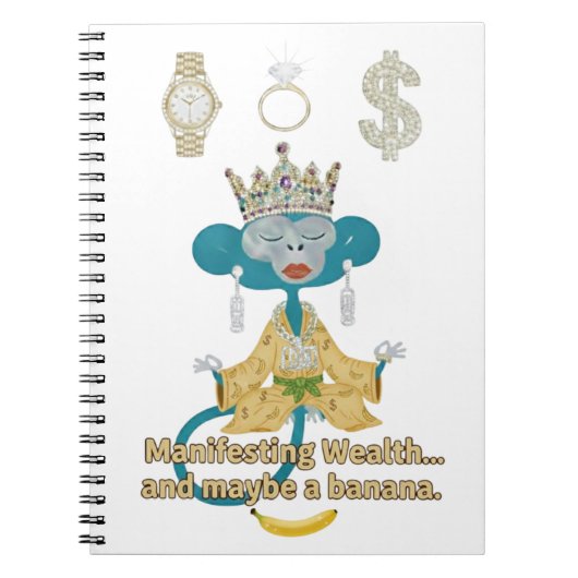 Manifesting Wealth Monkey zen art  Notitieboek (Voorkant)