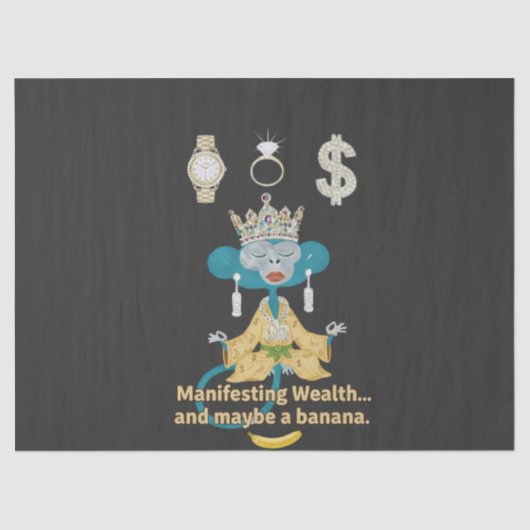 Manifesting Wealth Monkey zen art  Tissuepapier (Voorkant)