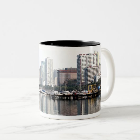 Manila Bay Filipijnen Tweekleurige Koffiemok (Voorkant rechts)