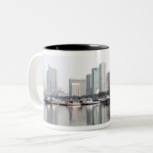 Manila Bay Filipijnen Tweekleurige Koffiemok (Voorkant links)