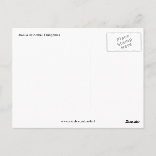 manila cathedraal karretje briefkaart (Achterkant)