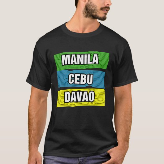 Manila Cebu Davao Filippijnen International Travel T-shirt (Voorkant)