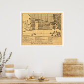 Manila Filipijnen — Attack Map 1762 Poster (Keuken)