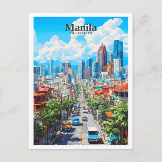 Manila Filipijnen Kunst Vintage Reizen Briefkaart (Voorkant)