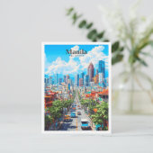 Manila Filipijnen Kunst Vintage Reizen Briefkaart (Staand voorkant)