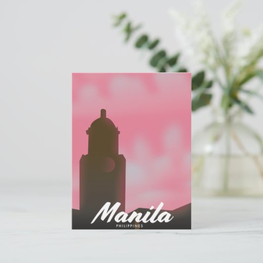 Manila Filipijnen reisposter. Briefkaart (Staand voorkant)