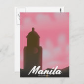 Manila Filipijnen reisposter. Briefkaart (Voorkant / Achterkant)