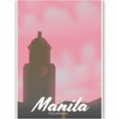 Manila Filipijnen reisposter. Sticker (Voorkant)