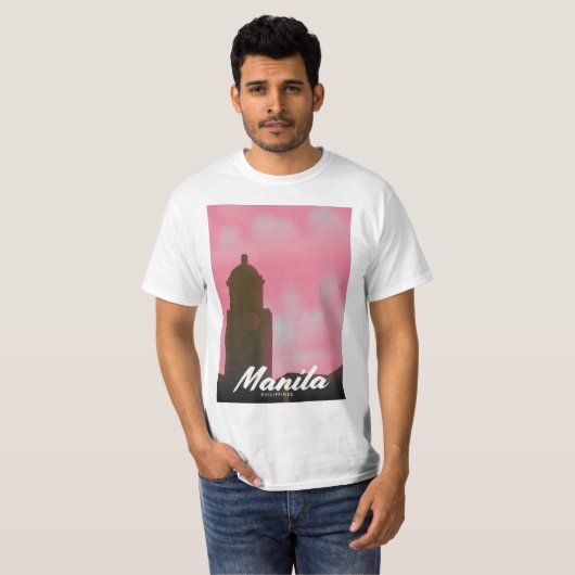 Manila Filipijnen reisposter. T-shirt (Voorkant volledig)