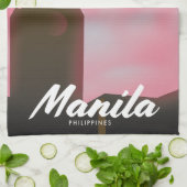 Manila Filipijnen reisposter. Theedoek (Gevouwen)