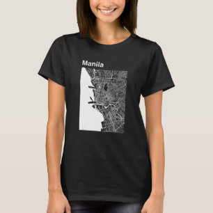 Manila Filippijnen Klassic City Map Graphic T-shirt
