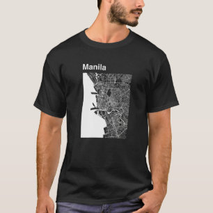 Manila Filippijnen Klassic City Map Graphic T-shirt