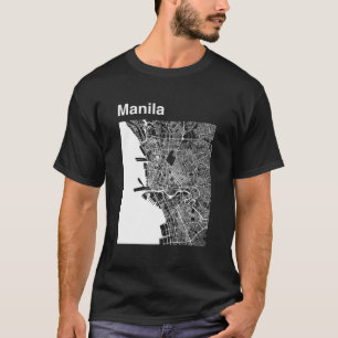 Manila Filippijnen Klassic City Map Graphic T-shirt