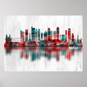 Manila Filippijnen Skyline Poster