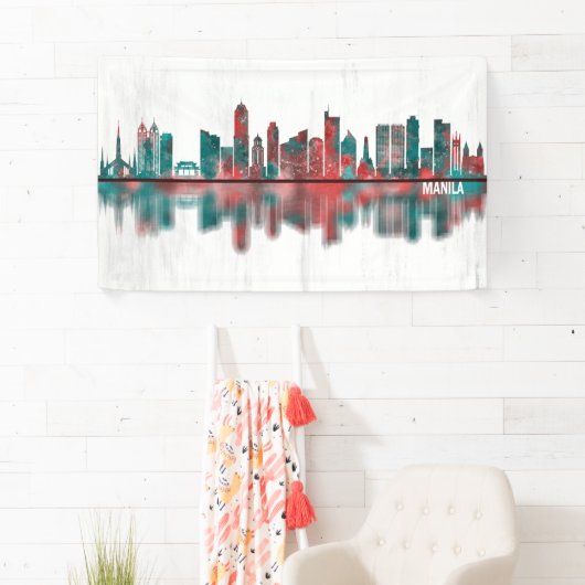 Manila Filippijnen Skyline Spandoek (Insitu)