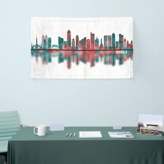 Manila Filippijnen Skyline Spandoek (Beurs)