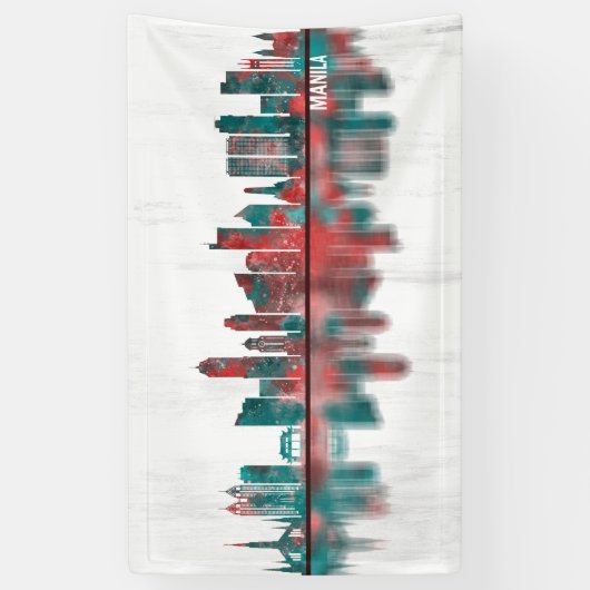 Manila Filippijnen Skyline Spandoek (Verticaal)