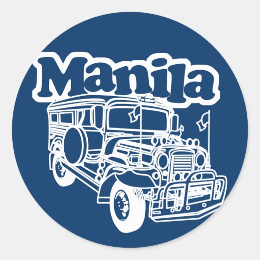 Manila Jeepney Ronde Sticker (Voorkant)