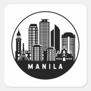 Manila National Capital Region Skyline Vierkante Sticker