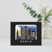 Manila NCR Skyline  Filippijnse vlag Briefkaart (Staand voorkant)