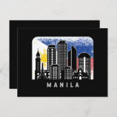 Manila NCR Skyline  Filippijnse vlag Briefkaart (Voorkant / Achterkant)