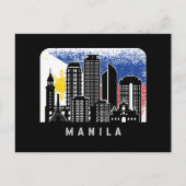 Manila NCR Skyline  Filippijnse vlag Briefkaart (Voorkant)