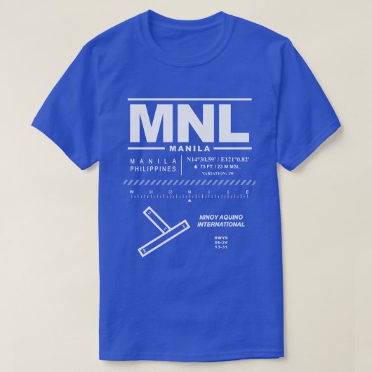 Manila Ninoy Aquino Int'l Airport MNL T-shirt (Design voorkant)