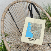Manila, Philippines, City Map Tote Bag