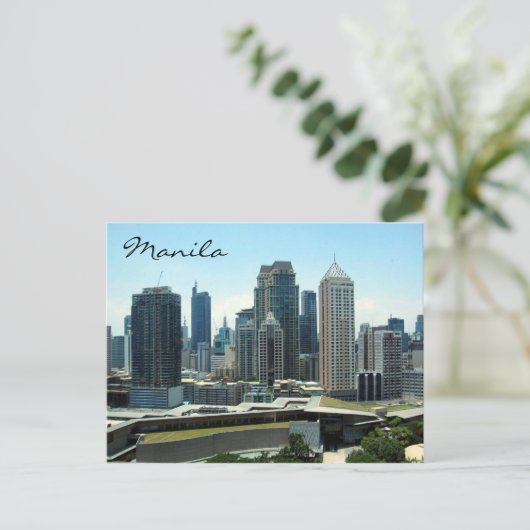 manila skyline briefkaart (Staand voorkant)