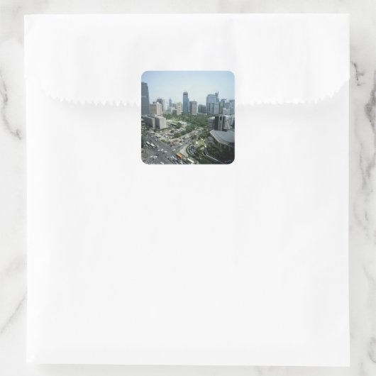 Manila Skyline Vierkante Sticker (Tas)