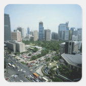 Manila Skyline Vierkante Sticker (Voorkant)