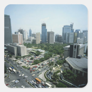 Manila Skyline Vierkante Sticker