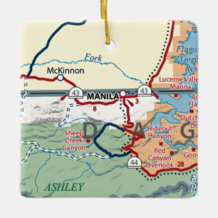 Manila UT Map Keramisch Ornament