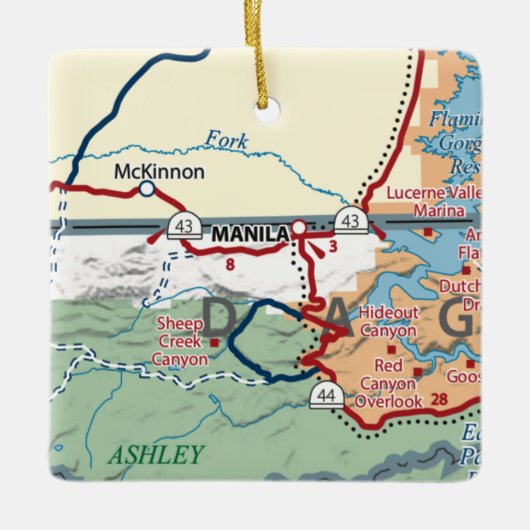 Manila UT Map Keramisch Ornament (Voorkant)