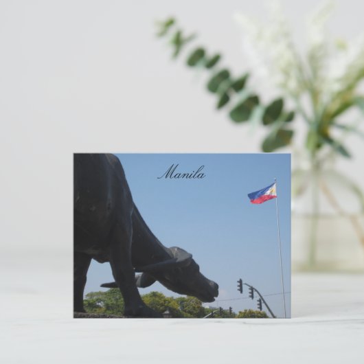 Manilla buffelvlag briefkaart (Staand voorkant)