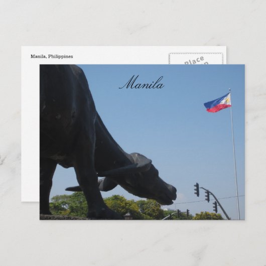 Manilla buffelvlag briefkaart (Voorkant / Achterkant)
