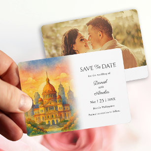 Manilla Filipijnen Bestemming Save the Date Kaart